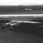 Llegada del N804PA, "Midnight Sun", DC-8 de Pan American, el primer jet en aterrizar en Costa Rica